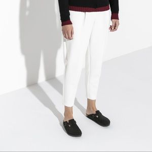 Birkenstock Unisex Suede Soft Footbed Boston Clogs